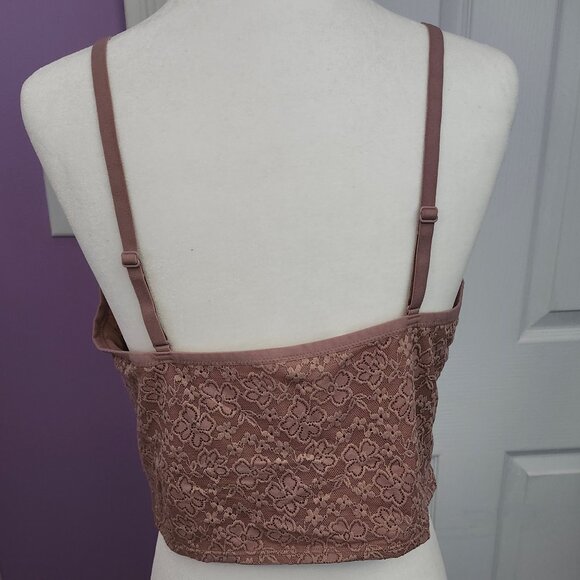 Old Navy Brown Lace Crop Tank Top - Picture 3 of 8